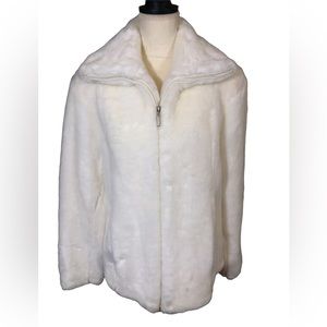 Vintage Braetan Faux Fur Coat in Bone Women’s Medium